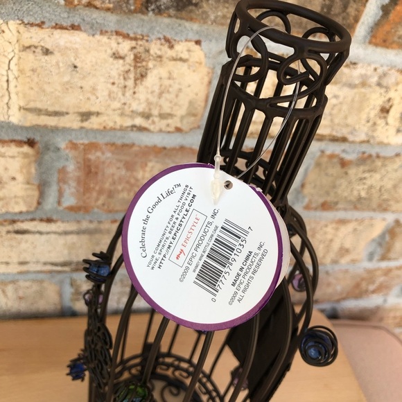 Whimsy Collection Wine Bottle Cork Cage Holder / Display With Colorful beads 14” - Picture 14 of 16